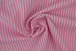 Katoen boerenbont strepen 2.5 mm 167-03 roze