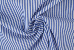 Katoen boerenbont strepen 2.5 mm 167-07 blauw