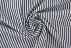 Katoen boerenbont strepen 2.5 mm 167-14 navy