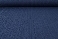 Jacquard cable knit fabric 48 navy