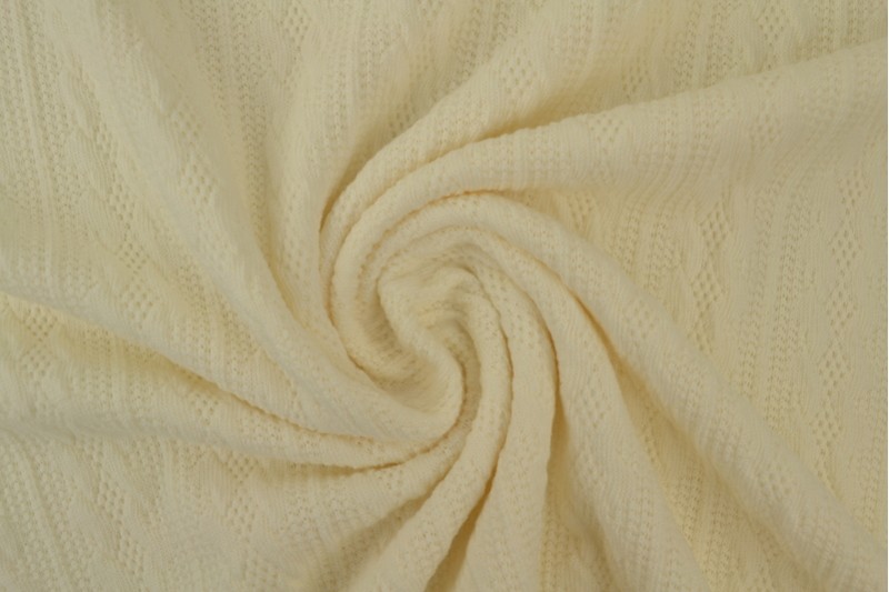 Jacquard cable knit fabric 02 off-white