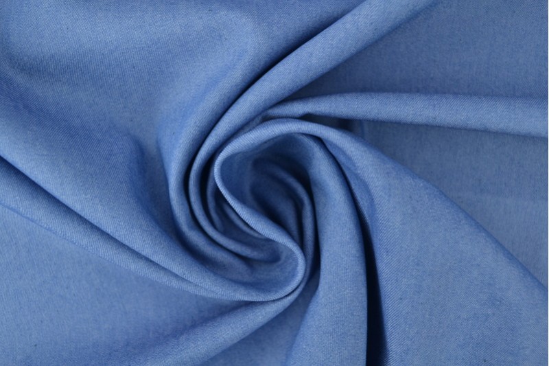 Denim chambray gewassen - 02 blauw