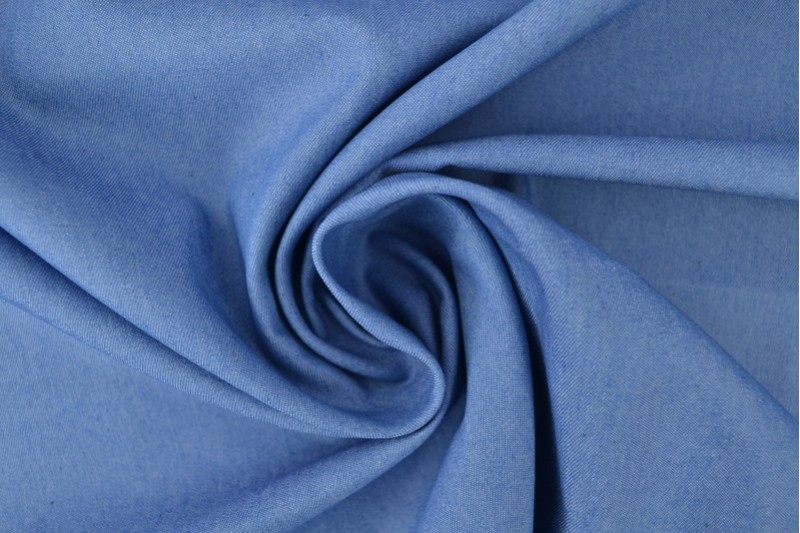 Denim chambray gewassen - 02 blauw