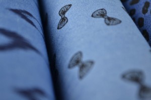 Denim chambray gewassen prints