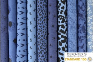 Denim chambray gewassen prints