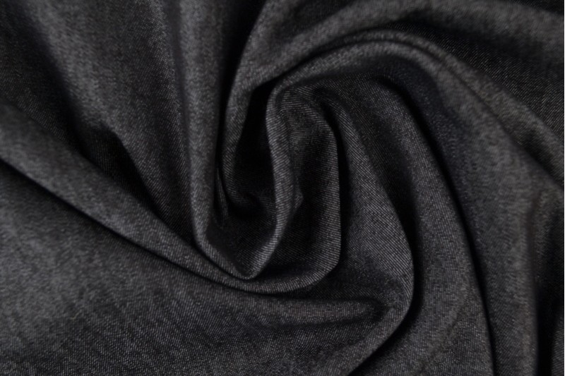 Denim chambray gewassen - 06 zwart