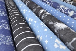 Denim chambray gewassen prints