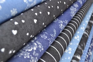 Denim chambray gewassen prints