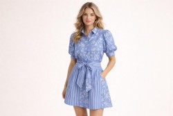 Denim chambray gewassen prints