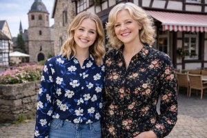 Katoen poplin prints bloemen 1/4