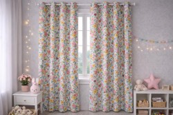 Katoen poplin prints bloemen 3/4