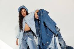 Denim-look Viscose Shine