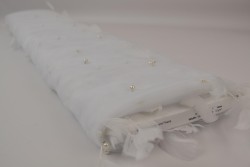 Mesh feather and pearls 09-00 white