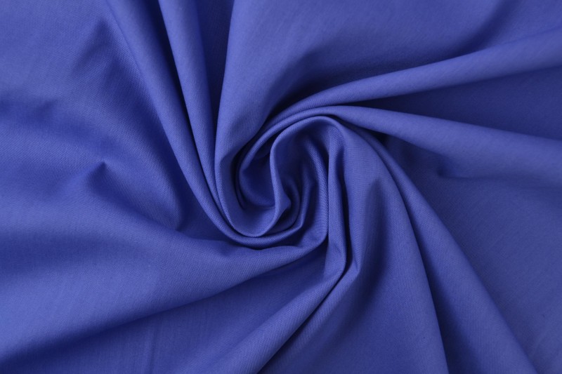 Katoen poplin 15 blauw