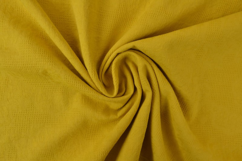 Katoen jacquard 47 geel