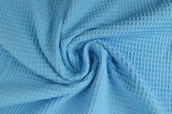 Wafelkatoen 06 aqua blauw