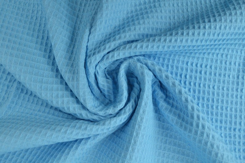 Wafelkatoen 06 aqua blauw