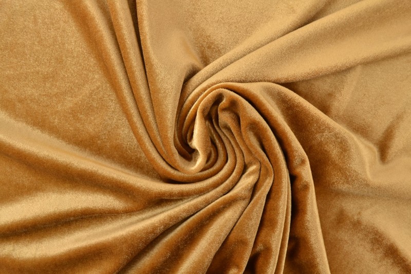 fluweel stretch 44 goud / donker okergeel