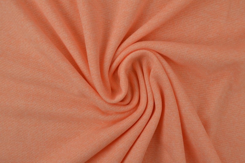 French terry melange 40 zalm roze