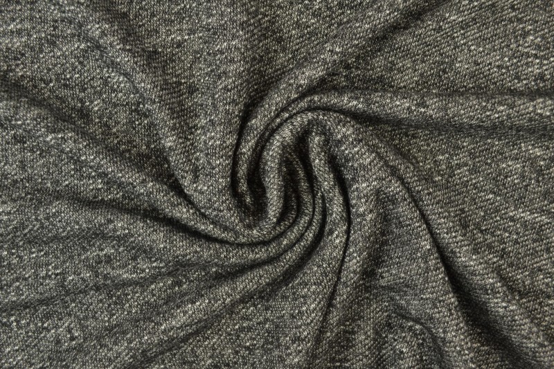 French terry melange 03 zwart