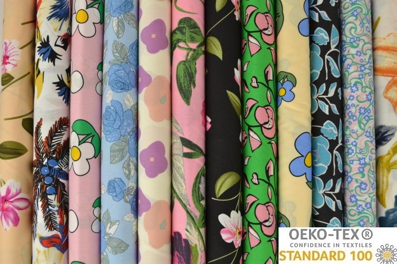 Katoen poplin prints bloemen 1/2