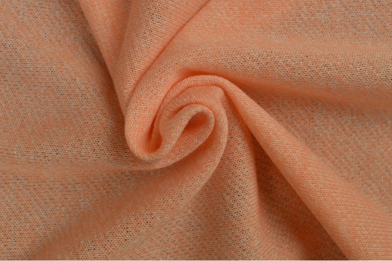 French terry melange 40 zalm roze