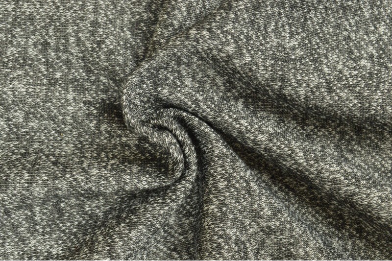 French terry melange 03 zwart